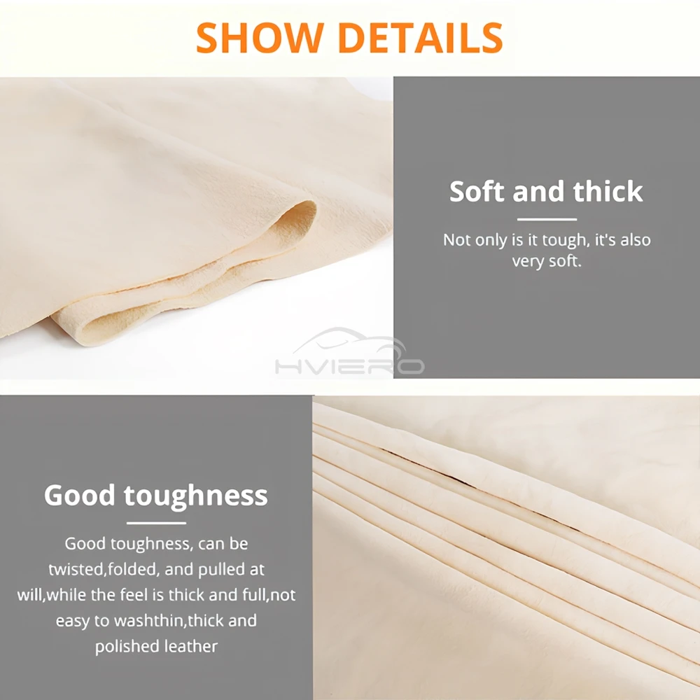 Car Wash Deerskin Towel Plus Auto Cleaning Care Paint Cleaner Polishes Extra Large Grinding Materials Polishing Genuine Leather