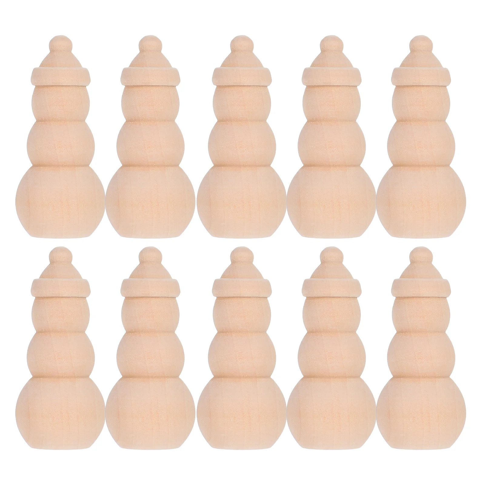 

10 Pcs Christmas Handmade Puppets Mini Wooden Snowman Miniature Figurines Decorate Peg