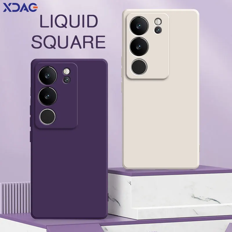 

Original Square Liquid Silicone Case for VIVO S17 Pro S17e S17t Camera Protective 360 Shockproof Soft Phone Cover VIVOS17Pro Bag