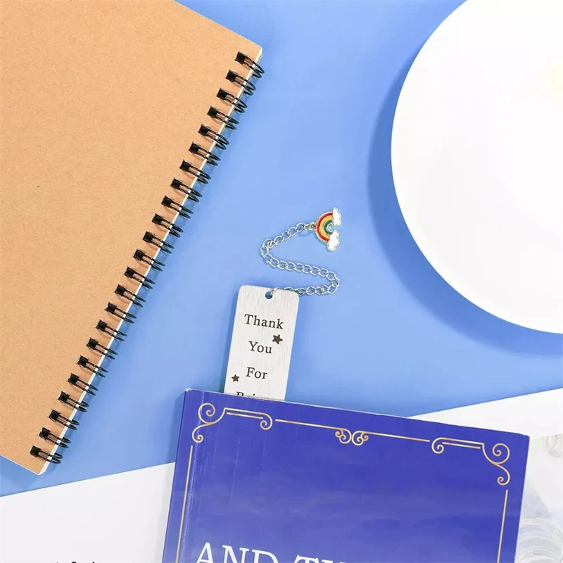 Stainless Steel Metal Leaf Rhinestone Pendant Bookmark Student Teacher Gift Read Home Bookmark Learn Supplies Teachers Day Gift