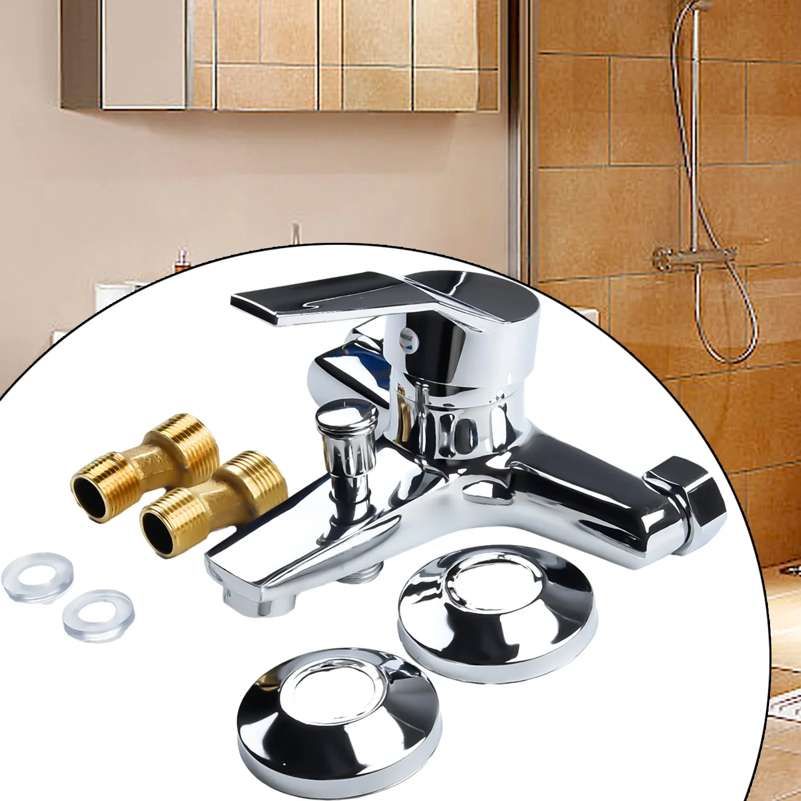 

G1/2 Hot Cold Water Mixer Tap Basin Faucet Triple Shower Wall Mounted Zinc Alloy Chrome Bathtub Concealed Bathroom Fixture