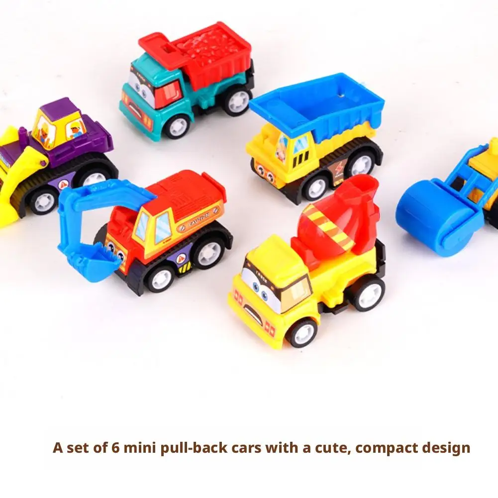 6pcs Car Model Toy Pull Back Car Toys Mobile Vehicle Fire Truck Taxi Model Kid Mini Cars Boy Toys Gift Diecasts Toy for Children view 5