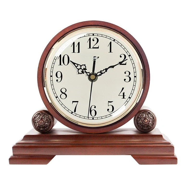 

Solid wood clock, European living room, ornament retro bedside bedroom silent, simple clock
