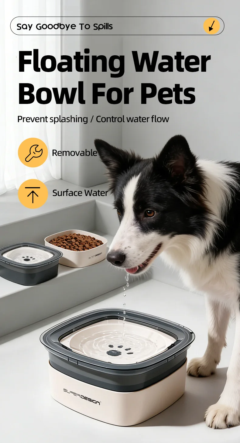 Floating Dog Water Bowl Elevated No Wet Mouth Detachable Stackable Pet Drinking Feeder Bottle For Cat Puppy Supplies