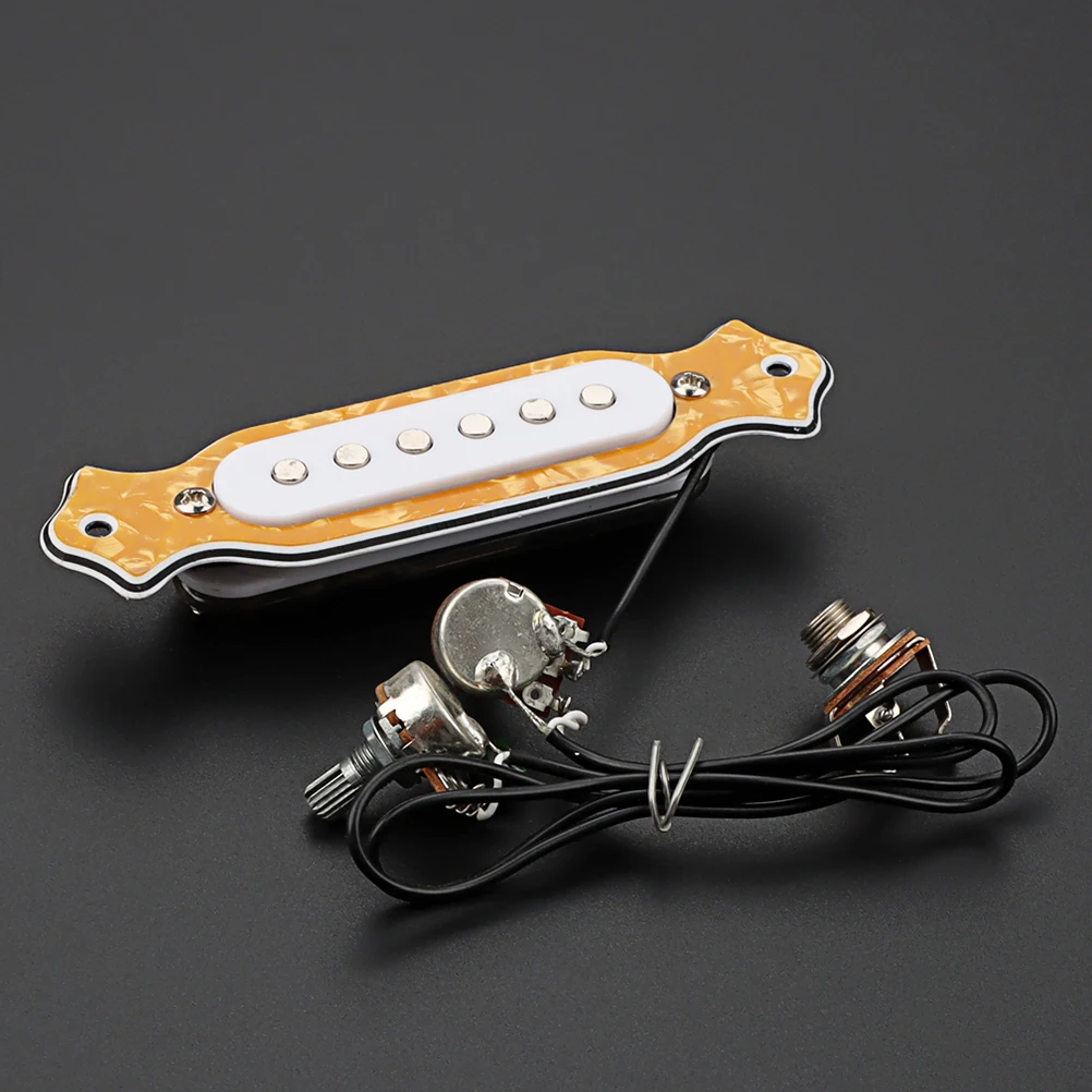

1 set High Sensitivity Lightweight Easy Replace No Drilling Clear Sound Stable Connection Plug Play Portable Sound Metal Pickup