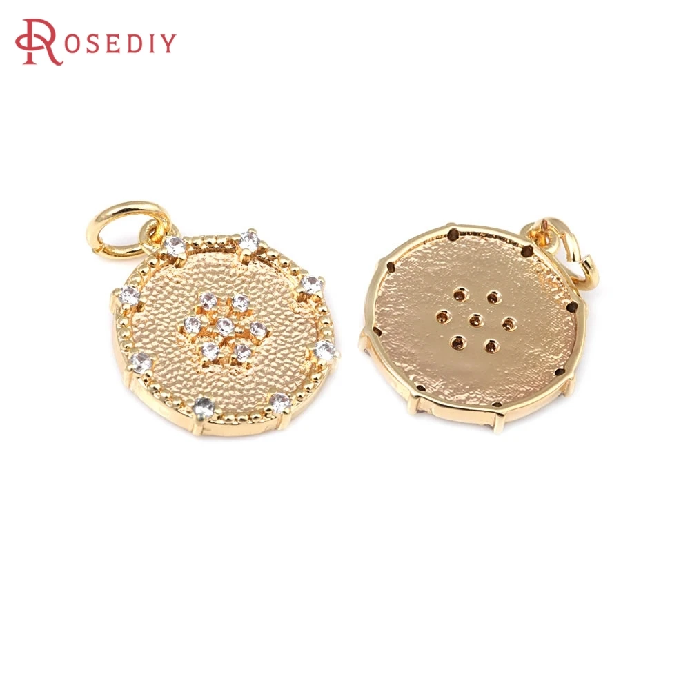 

18K Gold Color Brass and Zircon Sun Charms Pendants High Quality Jewelry Making Supplies Necklace Earrings Accessories for Women