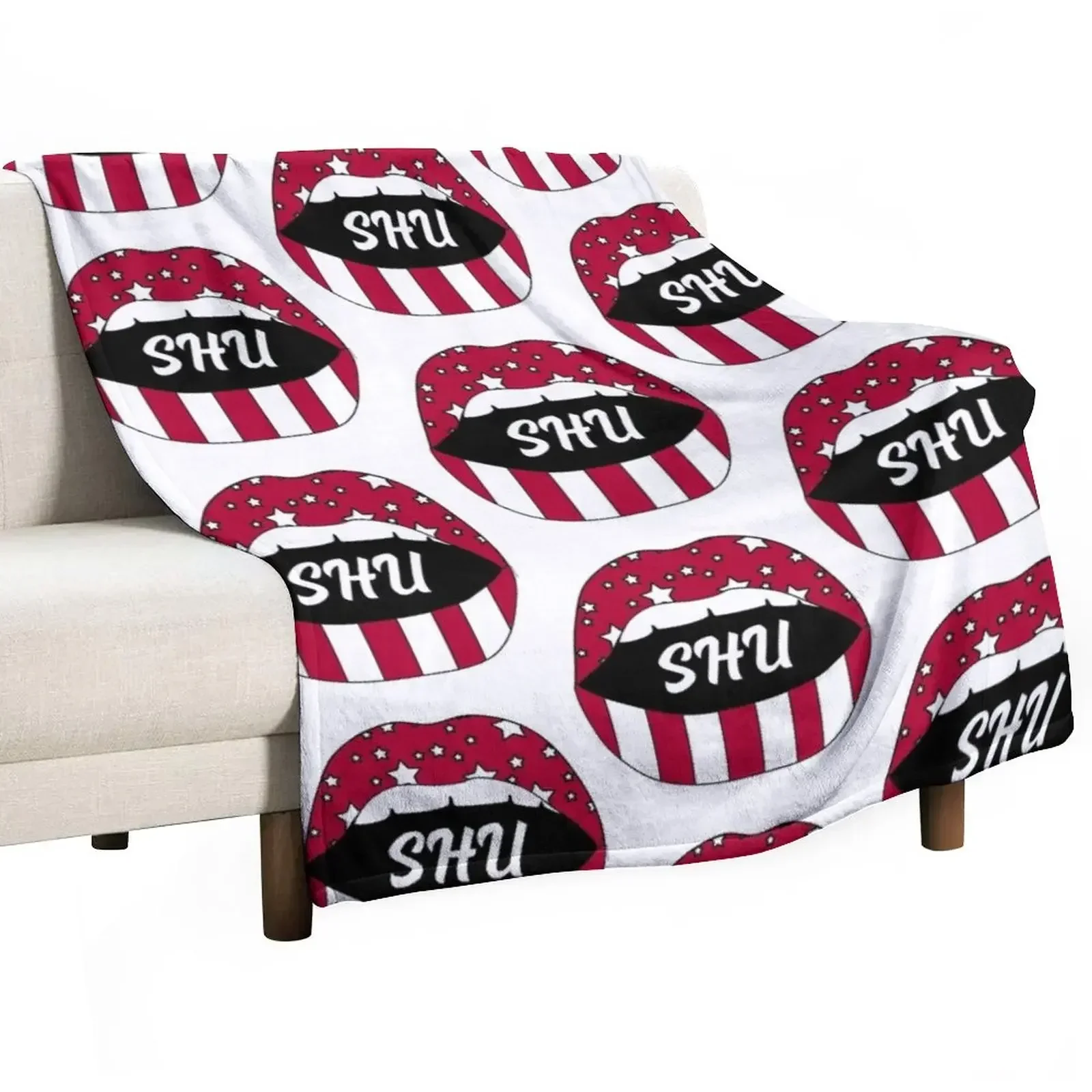 

SHU Lips! Throw Blanket Furry Blankets For Bed Luxury Brand Blankets