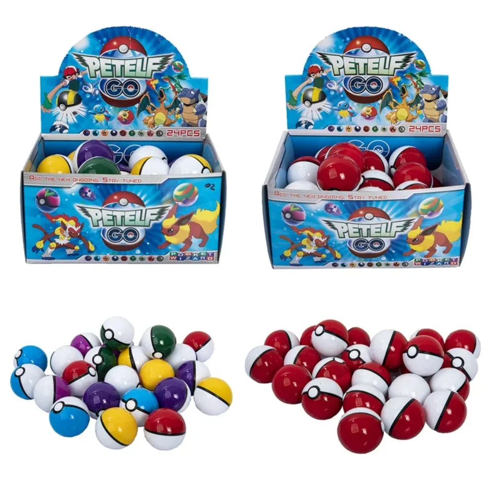 Nouveau lot de 24 figurines Pokémon de 5 cm, modèle Poké Ball, figurines d'anime Pikachu, monstres de poche, adorables poupées jouets