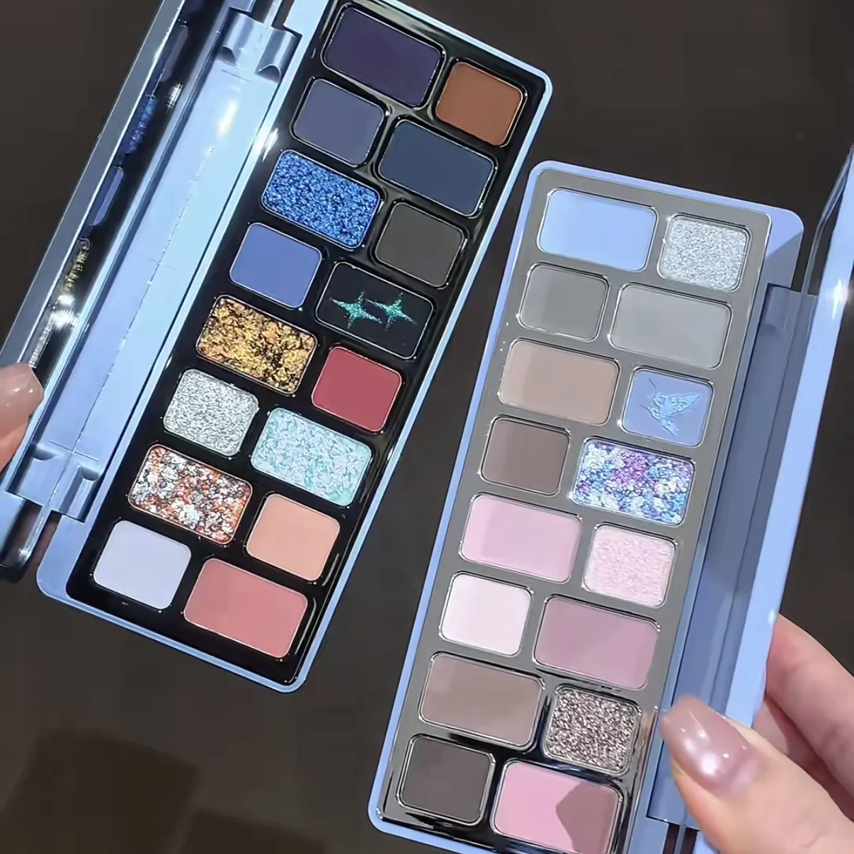 Qianyan Eyeshadow Palette Matte Glitter Chameleon Pearlescent Flash Cheeryep Plate Cowherd Sequins