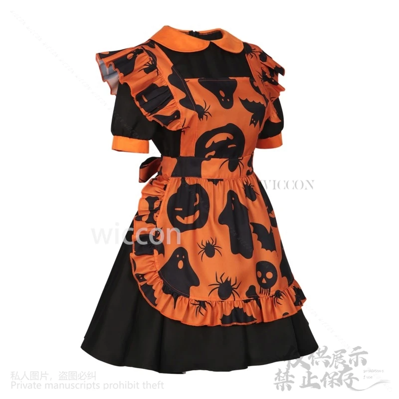 2024 Halloween Cosplay Vampire Pumpkin Lolita Lovely Costume Maid Sexy Ladies Anime Show Dress Carnival Party For Adult Women