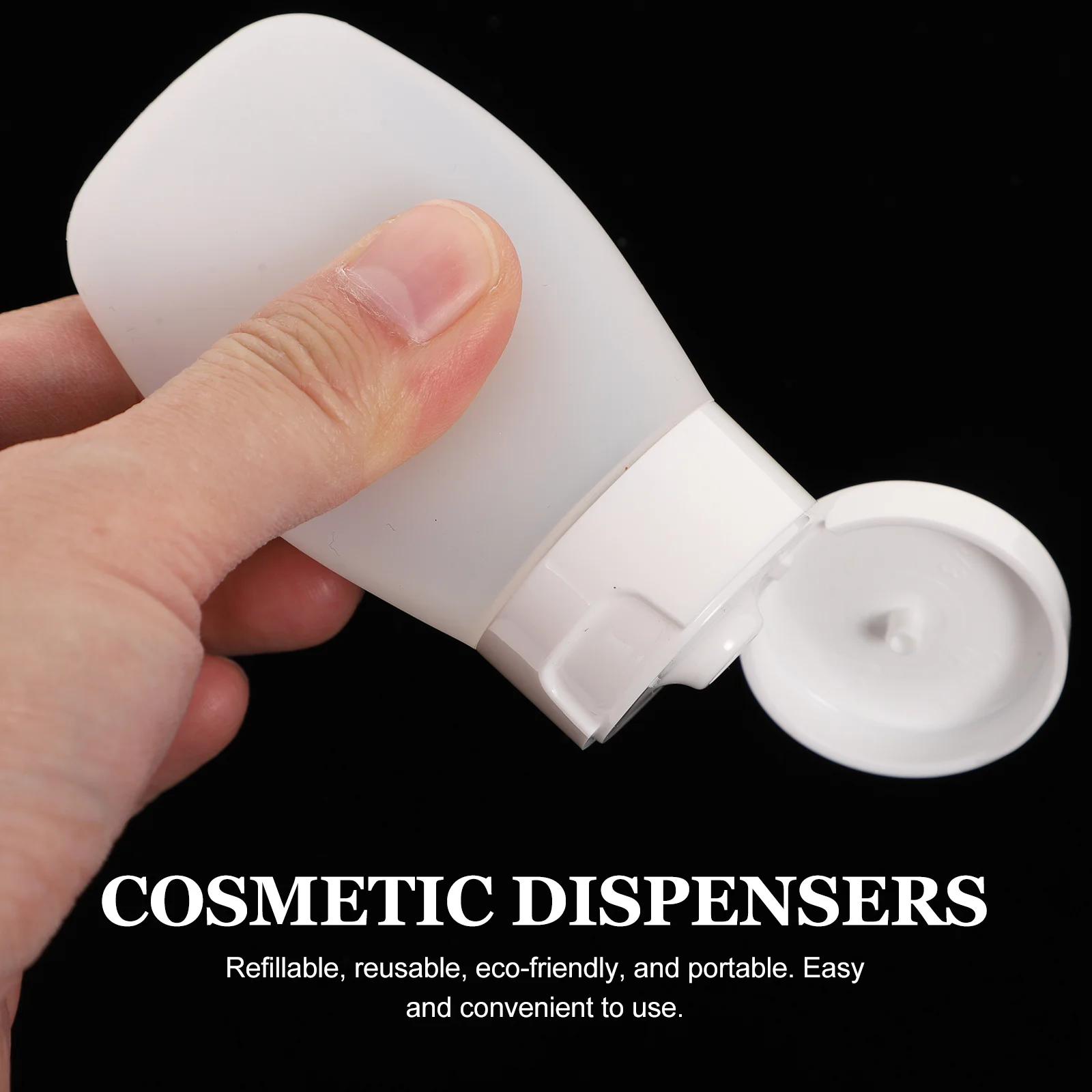 4 個 30 ミリリットルポータブルトラベルメイクアップボトル環境に優しい詰め替えディスペンサー白ディスペンサー