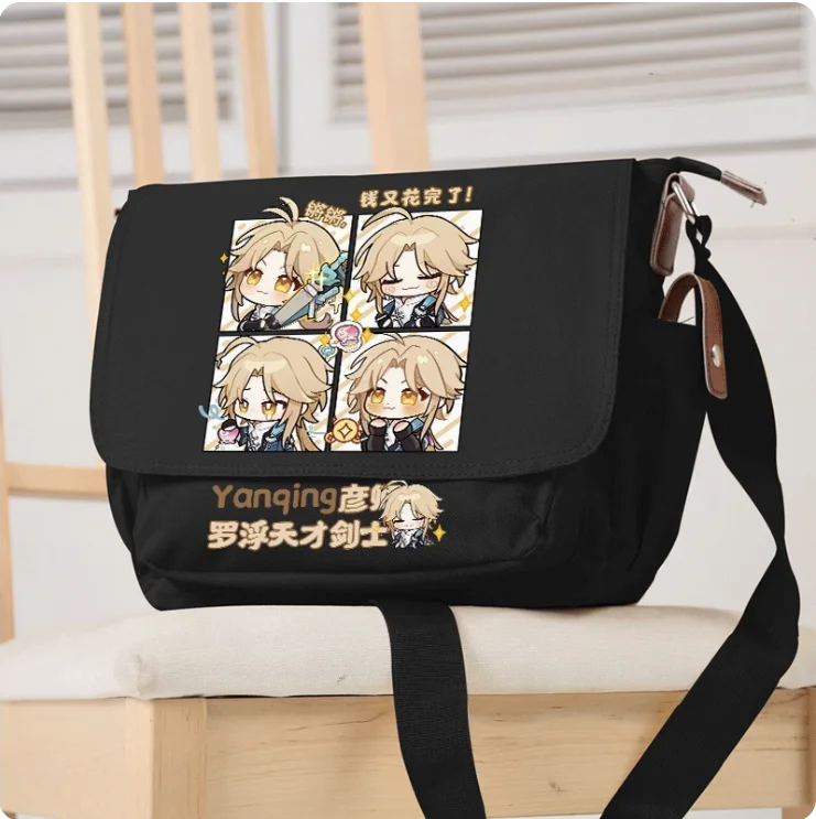 Anime Honkai: Star Rail Yanqing Crossbody Canvas Bags School Bag Unisex Messenger Bag Fashion Shoulder Bag 1847