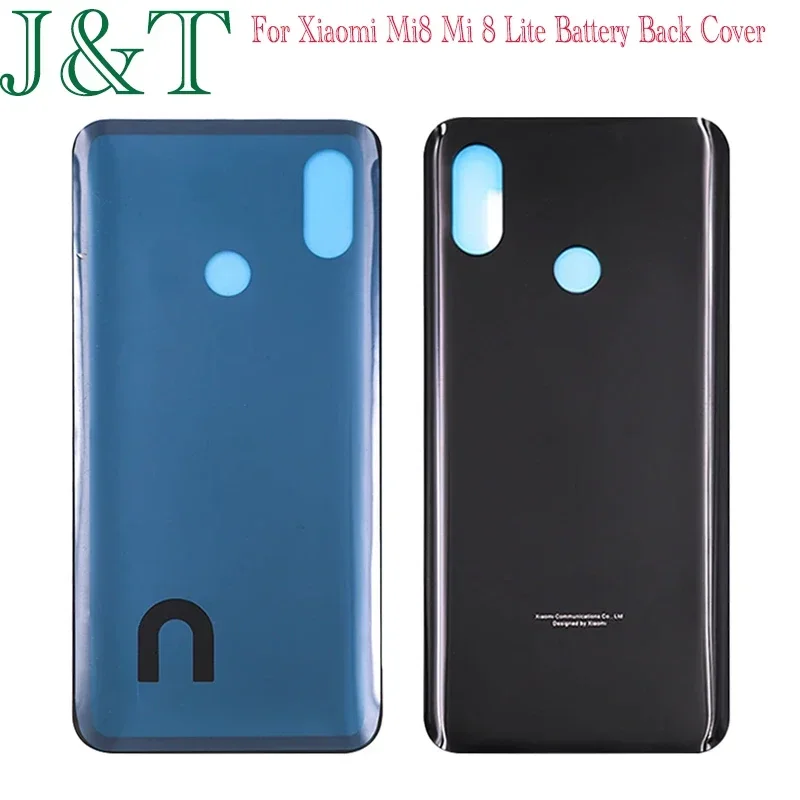 New For Xiaomi Mi8 Mi 8 Lite Battery Back Cover Rear Door 3D Glass Panel Mi 8 Lite Housing Case Glass Cover With Adhesive Replac