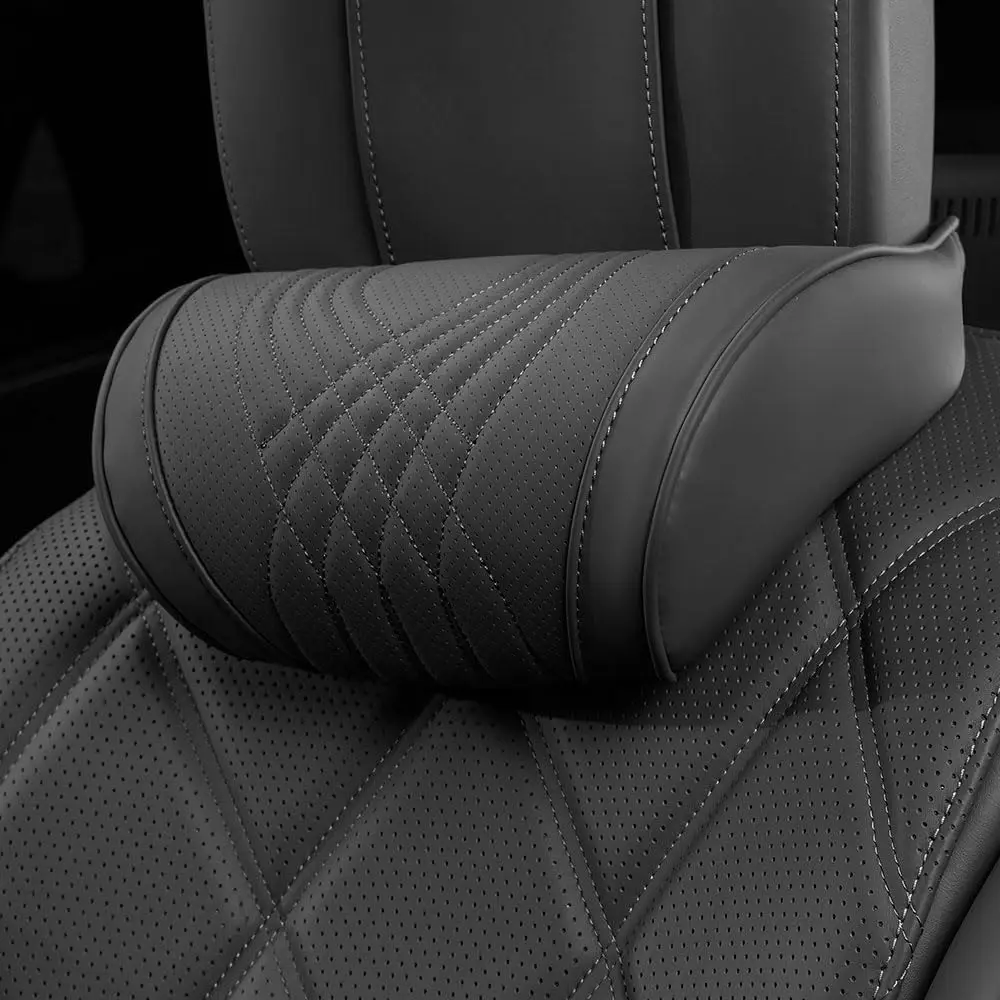 

Dapucarin Car Headrest Memory Foam Neck Pillow, with Leather Cover, Soft and Comfortable Seat Headrest, Suitable for Most Cars,
