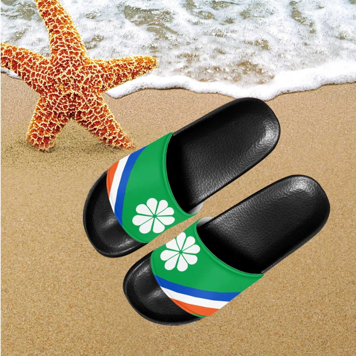 

Marshall Island Kwajalein Flag Print Women Slippers Wear-Resistant Breathable Summer Pool Shoes Fashion Non-slip Shower Slides