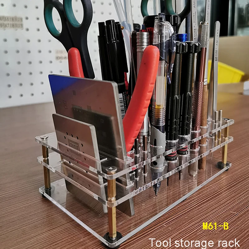Amaoe M61 A B C D Screwdriver Tweezers Storage Rack Pliers Electronic Component Container PVC Tool Box for Phone Repair