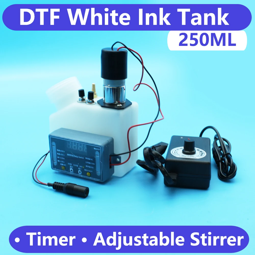 DTG DTF White Ink Box With Mixer Stirrer Timer Adjustable Voltage Power Supply DTF Ink Tank For Epson L1800 L805 L18050 L8050