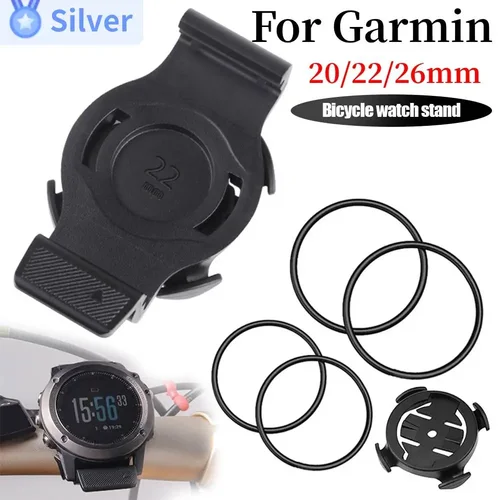 Imagen 1 del producto Soporte para velocímetro de bicicleta de 20/22/26mm, soporte extraíble para reloj de bicicleta, soporte para cronómetro de bicicleta QuickFit para Garmin