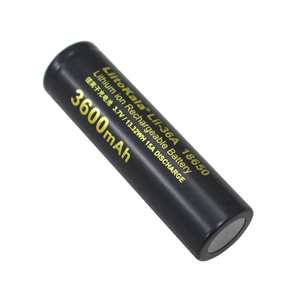 Original LiitoKala LII-36A 18650 3600mAh 3.7V Lithium Rechargeable Battery 10A Discharge for Electric toys Flashlight Batteries