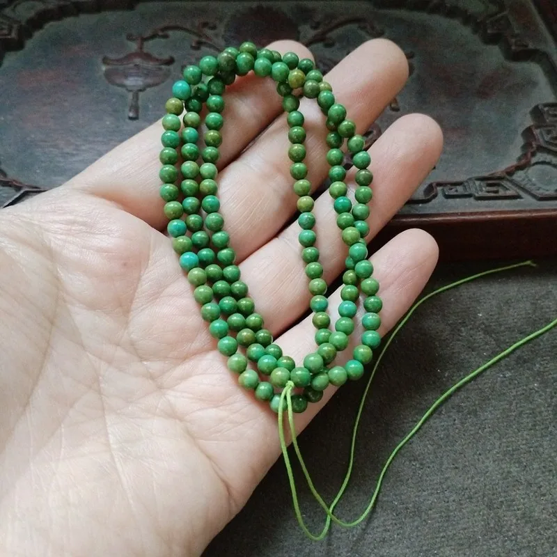 Ethnic Style Small Bead Necklace Sweater Chain With Turquoise Beads And Accessories