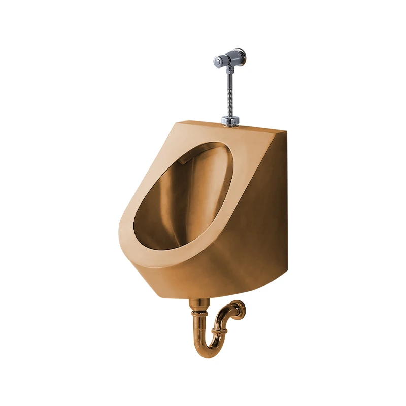 Rose Gold Stainless Steel Urinal Wall-Mounted Induction Urine Cup Bar Men's Wall-Mounted Urinal Urinal