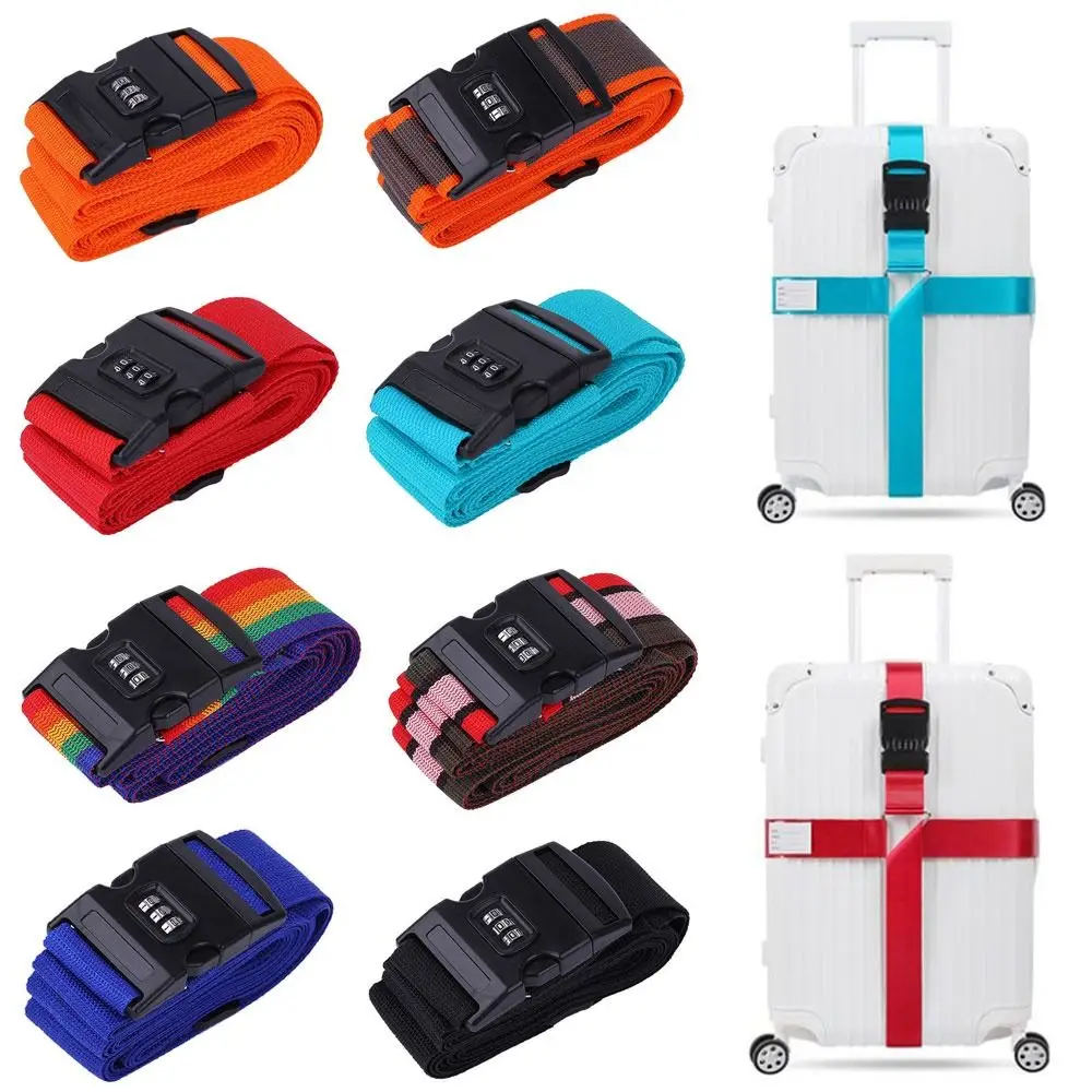 Travel Luggage Strap Adjustable Password Lock Packing Belt Baggage Secure Lock Anti-theft Luggage Strap Bundling Belt