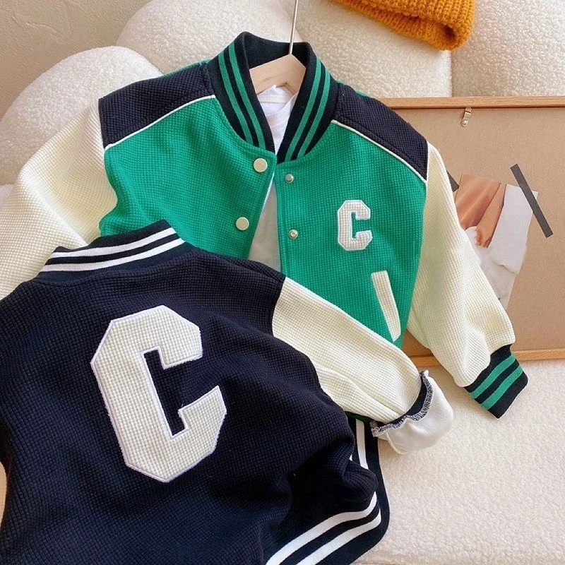 Fashion Baby Girl Boy Baseball Jacket Zipper Infant Toddler Child Bomber Coat Autumn Spring Baby Outwear Baby Clothes 1-10Y