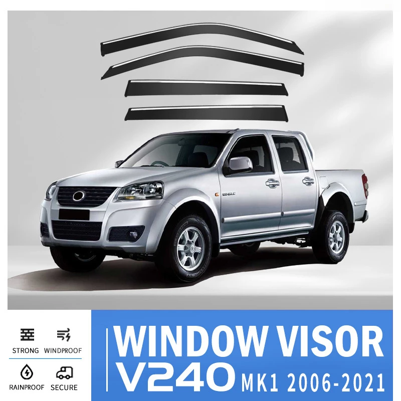 Fit For Great Wall V240 2006-2021 Window visor Awnings Shelters Rain Sun Mirror Eyebrow Wind Deflector