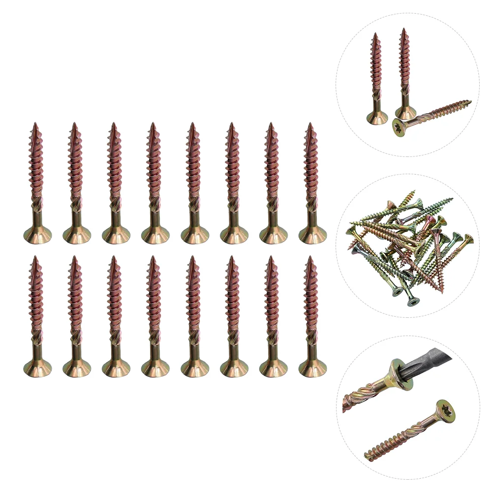 

100 Pcs T25 Plum Screw Wood Screws Self Brocade Self-tapping Pocket Hole Plaster Jam Dowel for Woodworking Furniture Fasteners