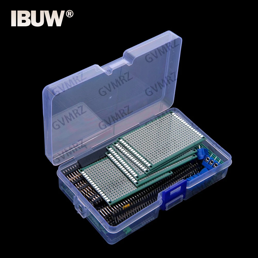 92PCS Double-sided PCB Boards, Prototype Double-sided Painted Circuit Boards Single-row Female Terminal Kit & Single-row Pin