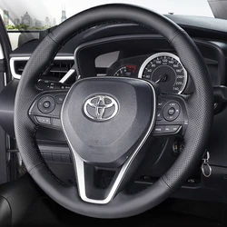 Customize Microfiber Leather Car Steering Wheel Cover For Toyota Avalon Camry 2018-2022 Crown 2018-2022 Corolla 2018-2022 RAV4