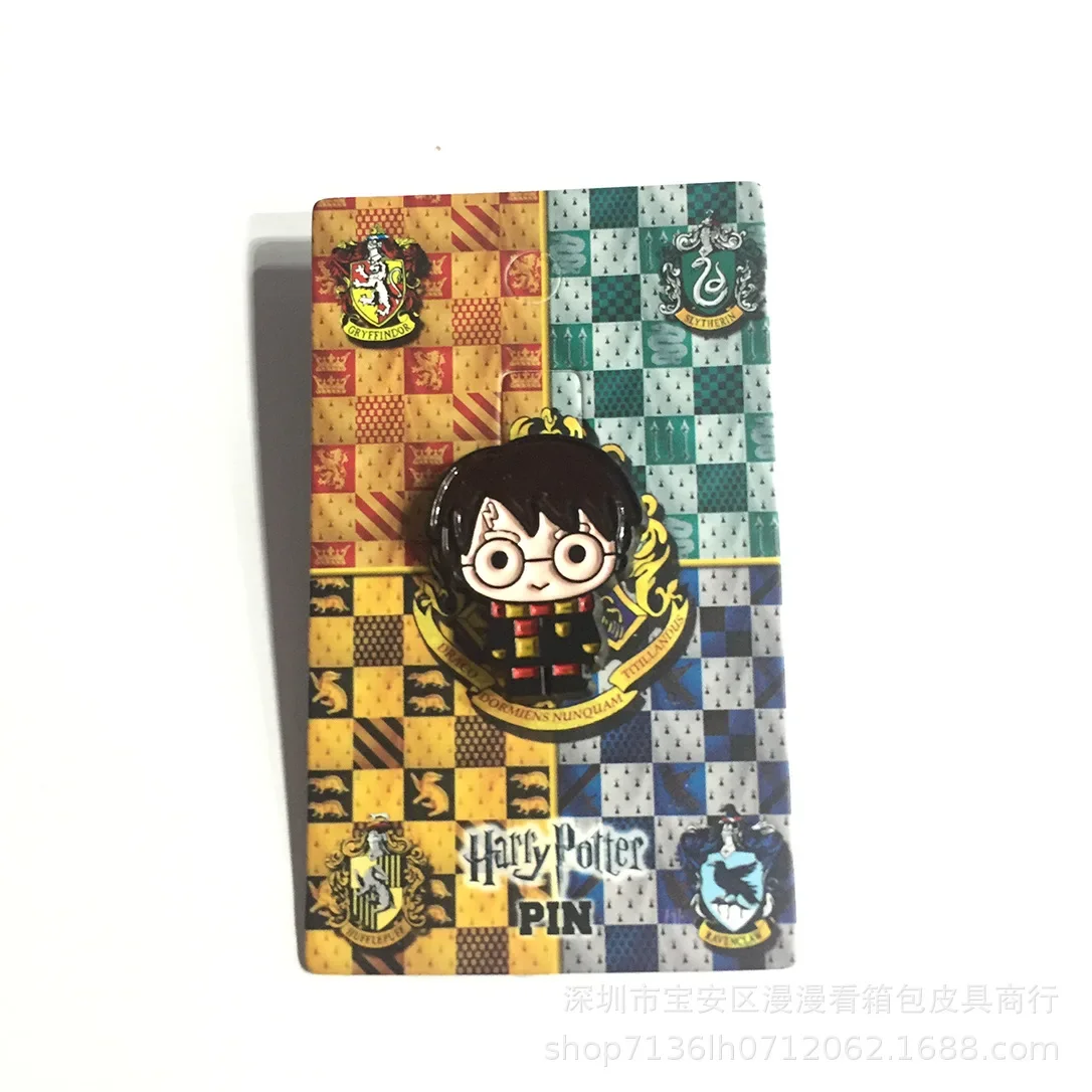 Anime Harries Figure School Badge Potters Pins Brooches Chestpin Hermione Ron Cosplay Props Kids Adult Birthady Gift Toy