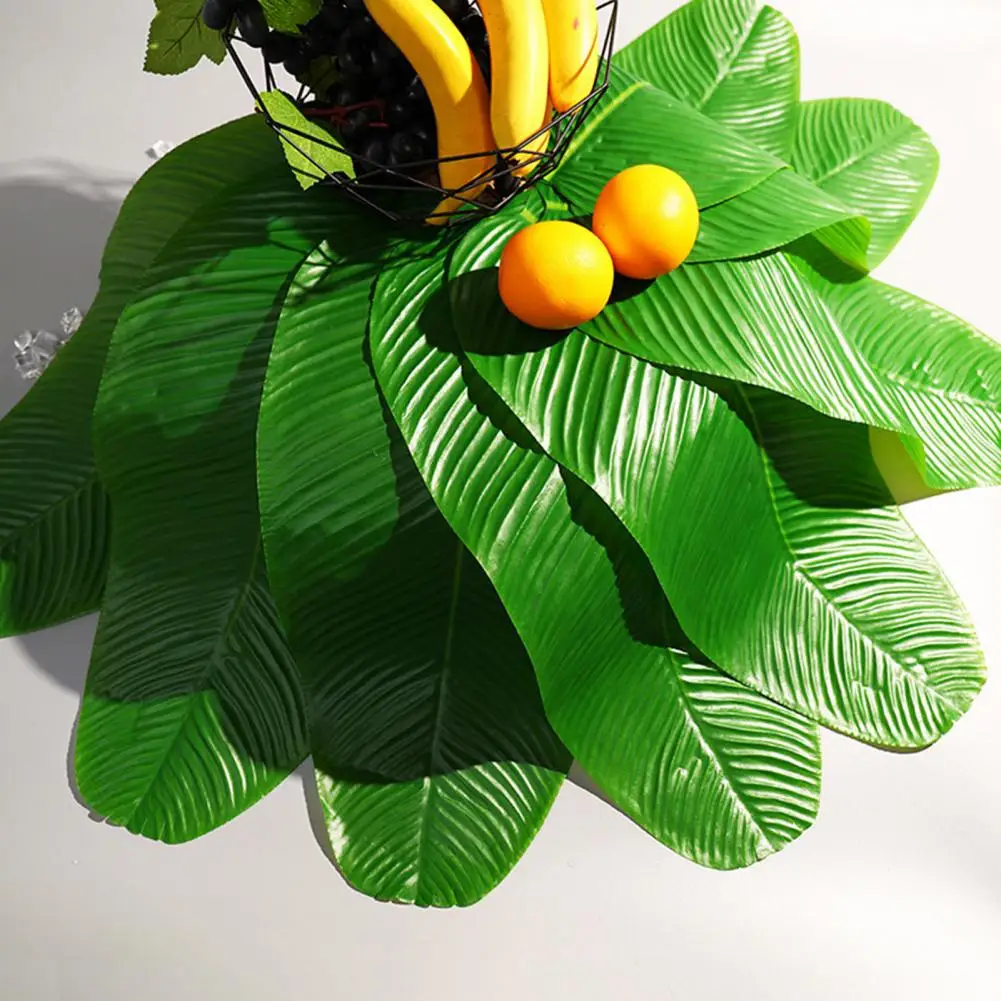 1 Sheet Fancy Simulation Leaf Fresh-keeping Long-Lasting Lightweight Green Tropical Simulation Banana Leaf