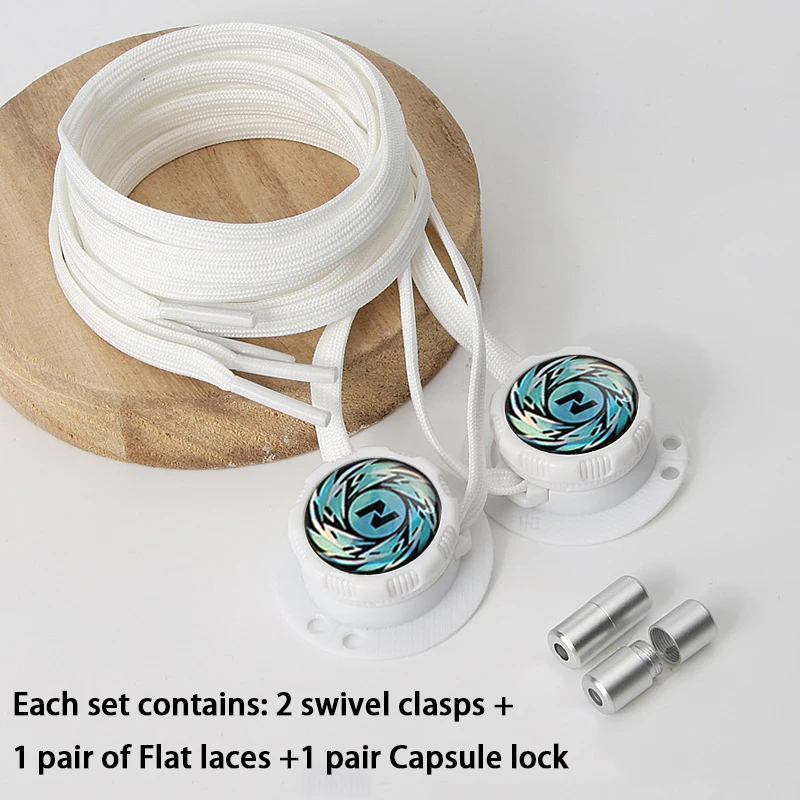Flache, automatische Schnürsenkel ohne Binden, für Freizeitschuhe, mit drehbarer Schnalle, für Sneaker, Schnürsenkel ohne Binden, Schuhzubehör. – Detail 6
