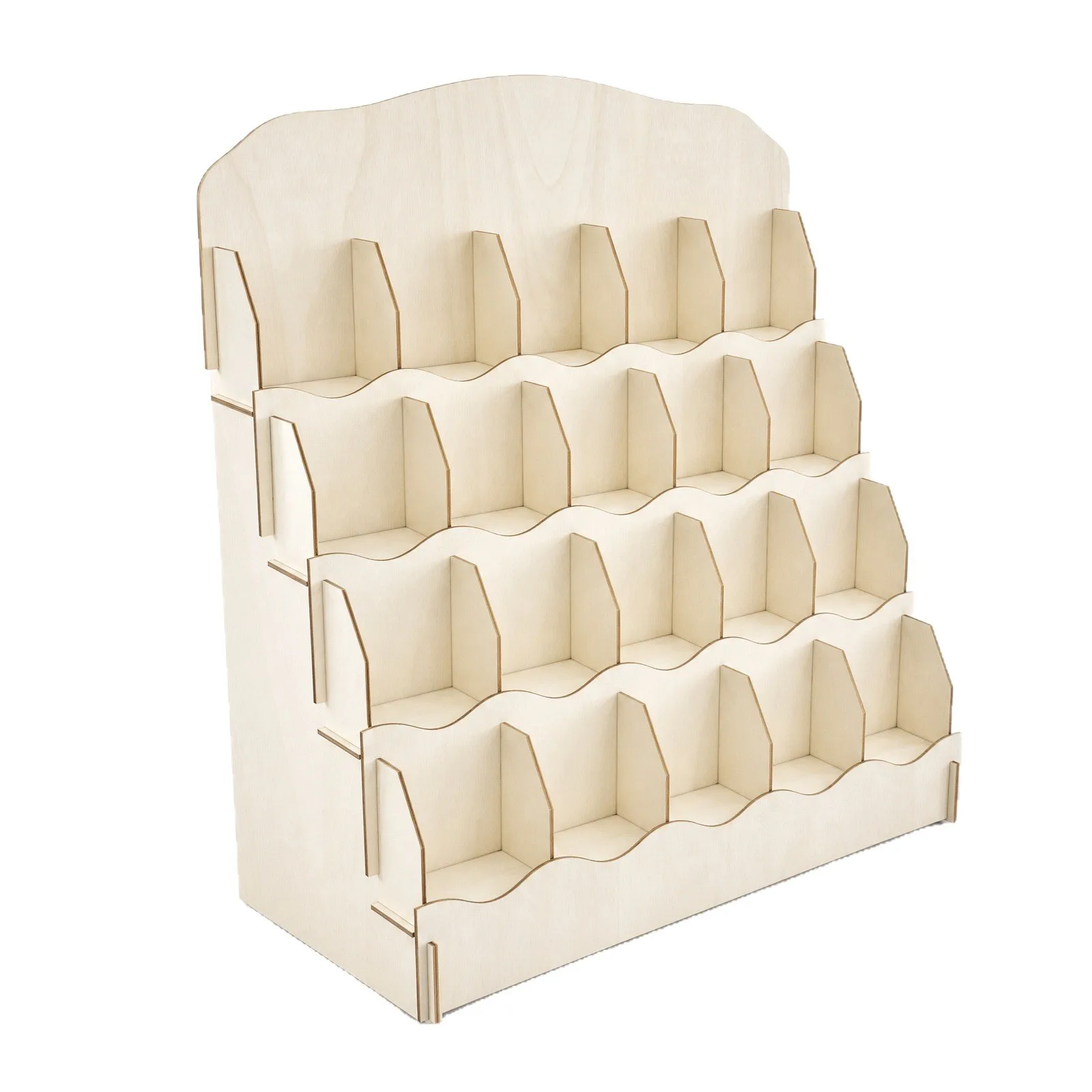 4 Tier Greeting Card Display Stand, Wooden Card Holder Organizer,for Retail Counter Vendor Table Vendor Events Countertop