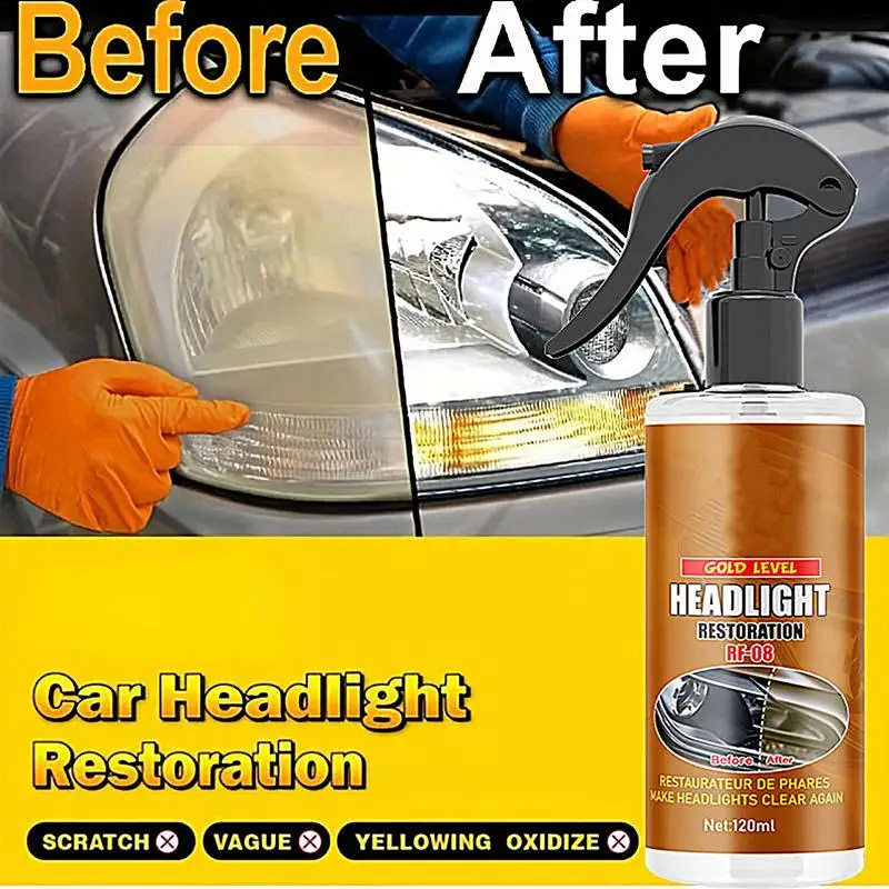 Headlight Restorer For Cars 120ml Effective Headlight Fluid Polish Cleaner Multifunctional Portable Headlight Restorer Car Light