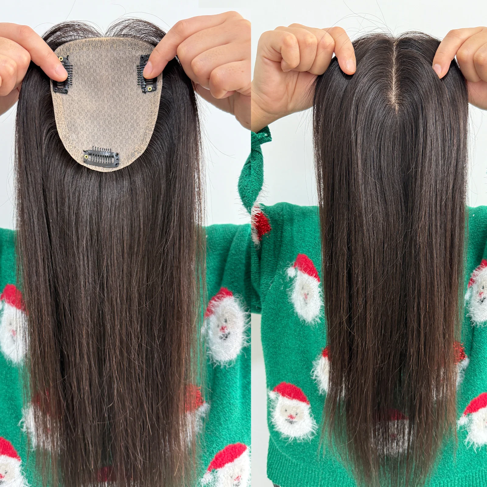 # 1b قاعدة الحرير مستقيم شعر بشري حقيقي توبر الأوروبي عذراء الشعر لينة هيربيسي فروة الرأس الطبيعية نظرة الشعر مع Cilp للنساء