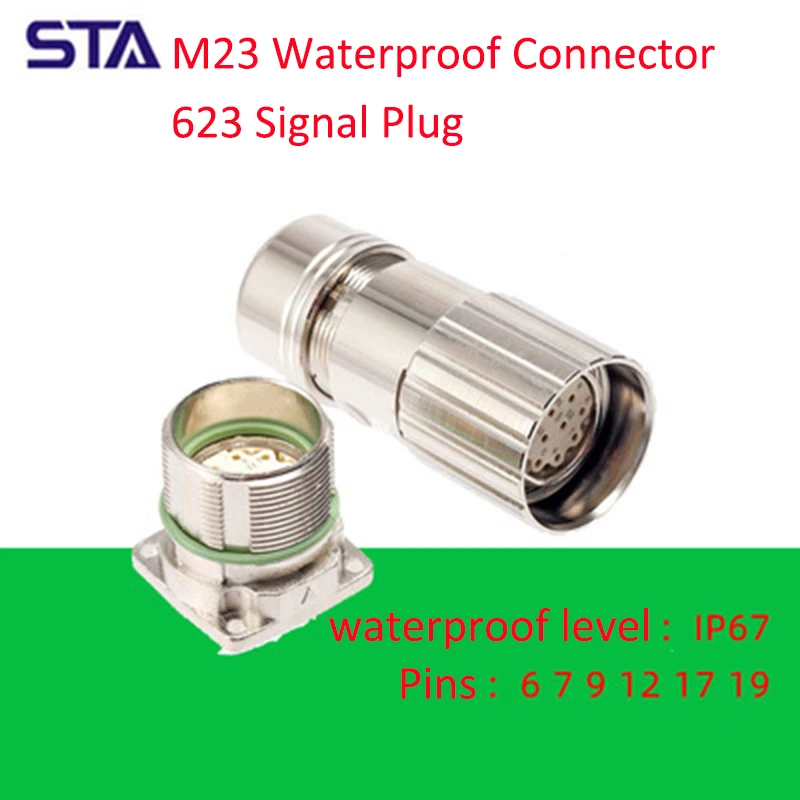 M23 Male Female Plug Socket 6 7 9 12Hole 17Pins ClockwiseCounterclockwise Servo Motor Coding Dysprosium Aviation Metal Connector