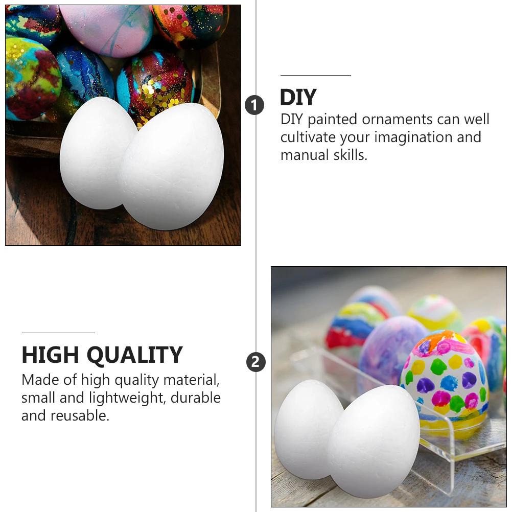 

20pcs Foam Egg Crafts Easter Diy Eggs Large Quantity Different Sizes Durable Reusable Hand Painted Creative Graffiti Egg For
