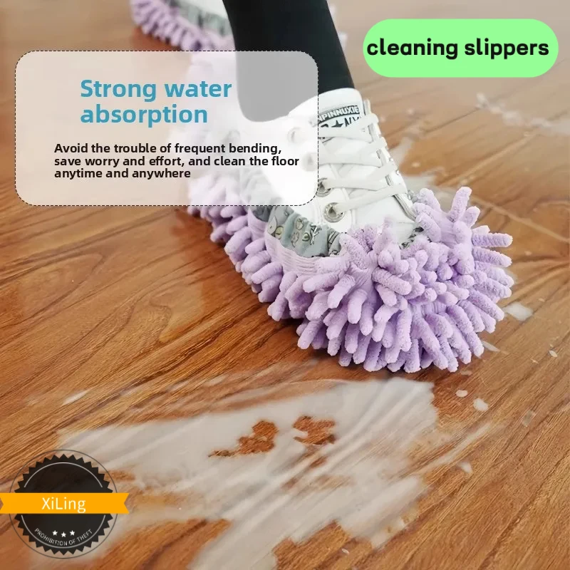 

5 Pairs Hands-Free Floor Cleaning Slippers, Wearable Washable Dust Mops for Smart Home Quick Clean