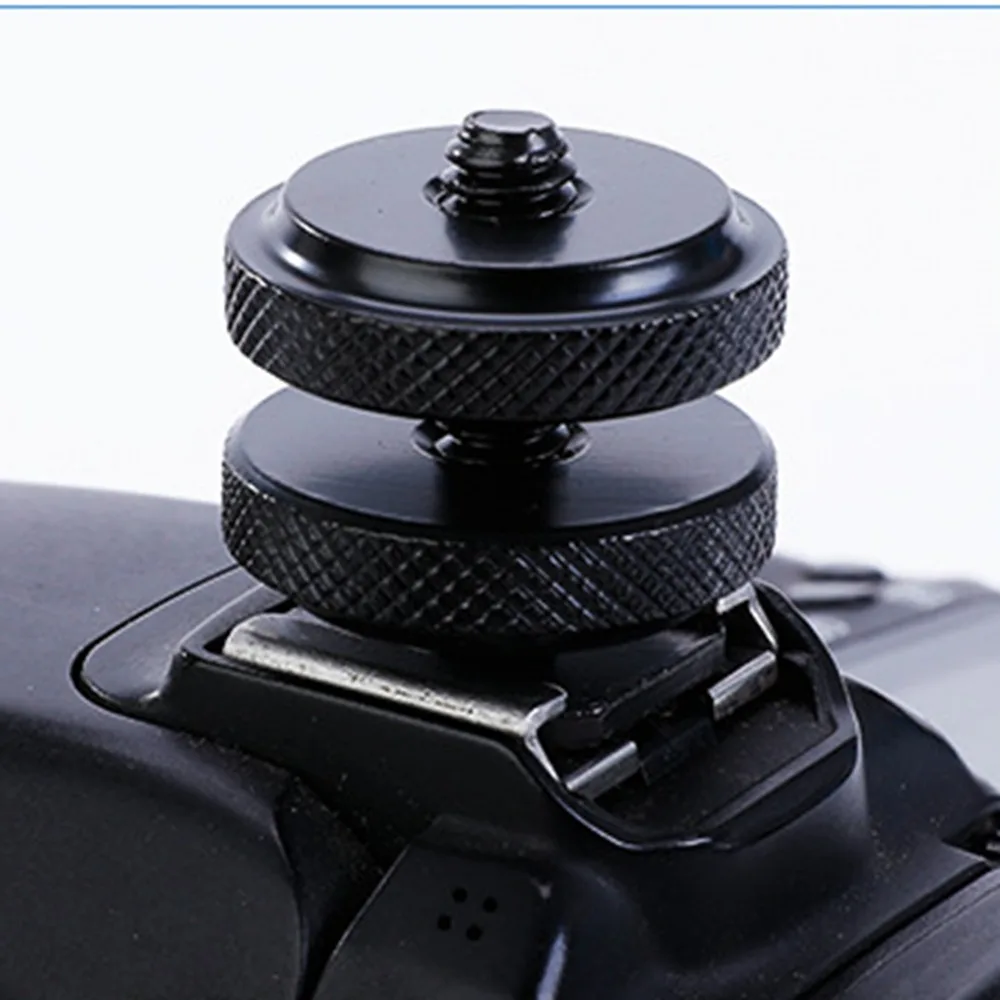 Nieuwe Aluminium Warm/Koude Schoen Mount Schroefdraad 1/4 "Flash Adapter Dual Moer Enkele Moer Statief Mount Camera Accessoires
