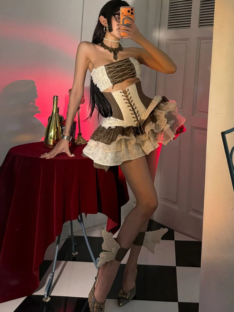 Nibber الجوف Ruched تانك القمم المرأة المشارب Shiring هوتي الاتجاه البريدي المرقعة أكمام نحيل منتصف الليل نادي الحفلات سترات #5