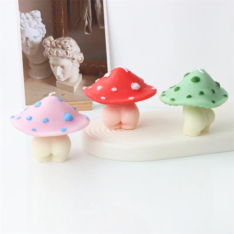 Sexy Mushroom Man Candle Silicone Mold for Handmade Chocolate Decoration Gypsum Aromatherapy Soap Resin Candle Silicone Mould