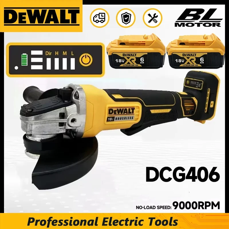 Dewalt DCG406 125MM Brushless Angle Grinder 9000RPM Cordless Cutting Machine Impact Polisher Machine 18V Rechargeable Power Tool