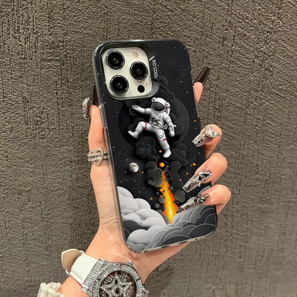 

The astronaut is in the clouds phone case for iPhone 16 15 14 13 12 11 Pro/ Max/Plus shock-proof rear cover anti-fingerprint