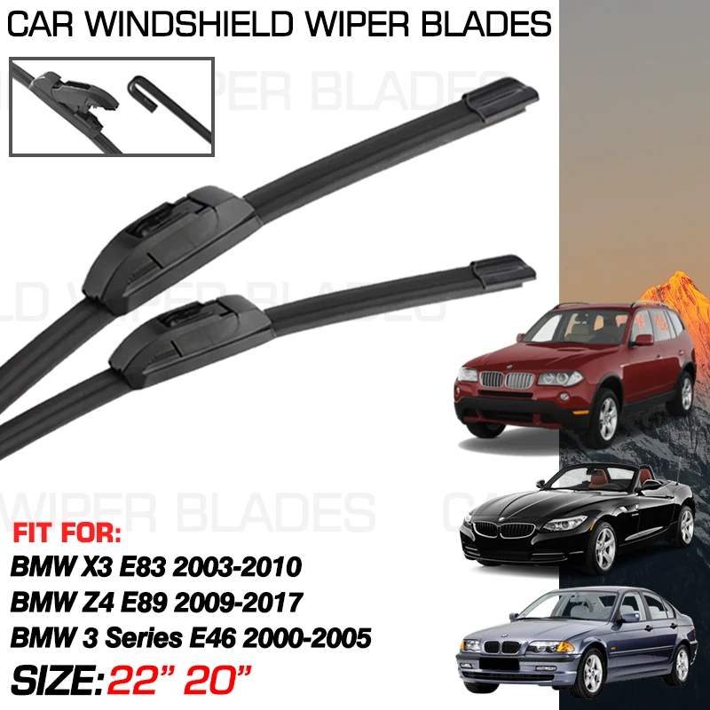 

Wiper Blades FOR BMW X3 E83 2003-2010 BMW Z4 E89 2009-2017 2010 BMW 3 Series E46 2000-2005 Accessories Windshield Washer Brush