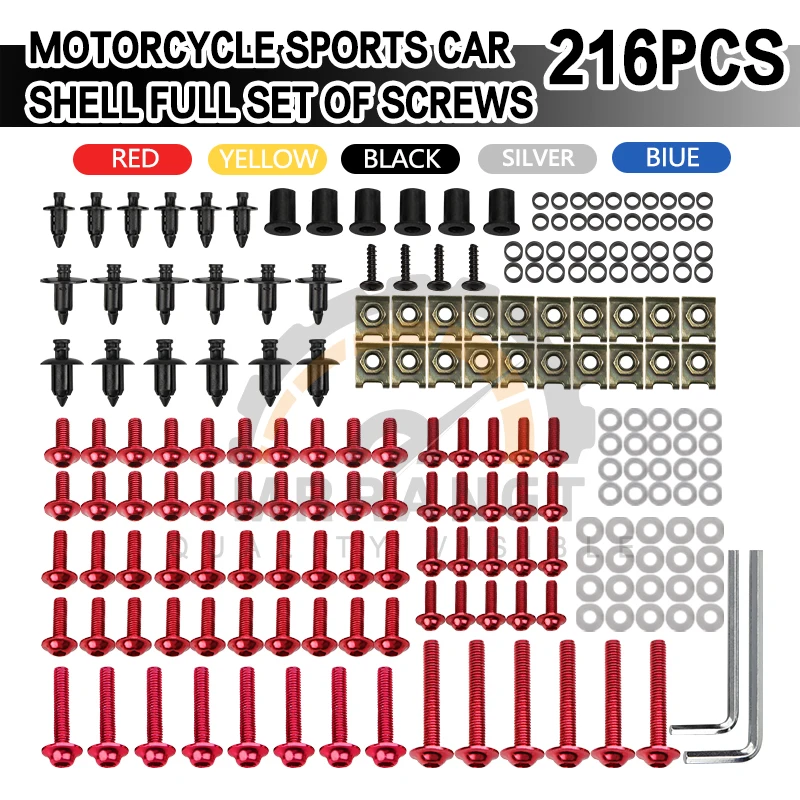 

216PCS CNC Fairing Bolt Kit Fastener Clips Screw For Honda CBR600RR CBR1000RR CBR 600 F2 F3 F4 CBR 600 RR 1000 RR 900 929RR 650R