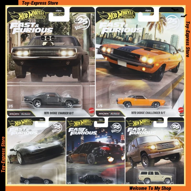 

Коллекционные модели автомобилей Hot Wheels Premium Fast & Furious 2026: Dodge, Honda, BMW, Toyota, масштаб 1:64, игрушки для мальчиков