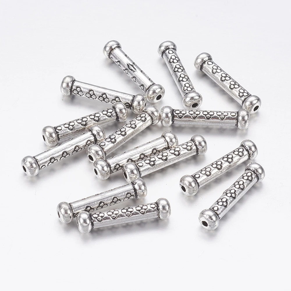 

50 pcs Tibetan Style Alloy Beads Tube Shape Antique Silver for Making DIY Jewelry Necklace Bracelet Jewelry Accessories