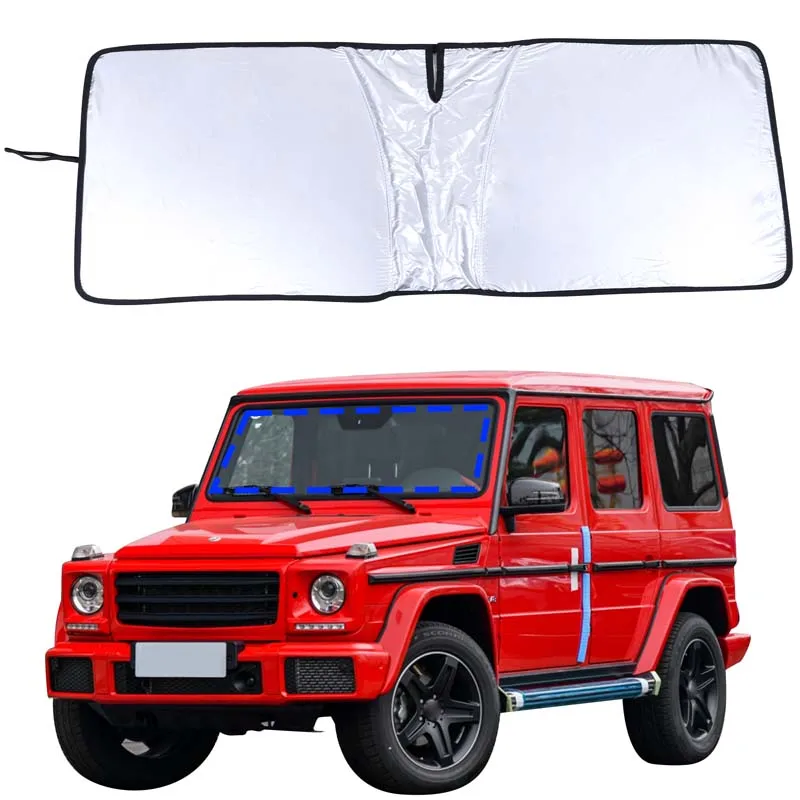 

For Mercedes Benz G Class W463 2004-2018 Silver Car Front Windshield Sunshade Sun Protection Visor Sunshade Car Accessories